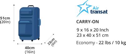 air transat baggage cost.